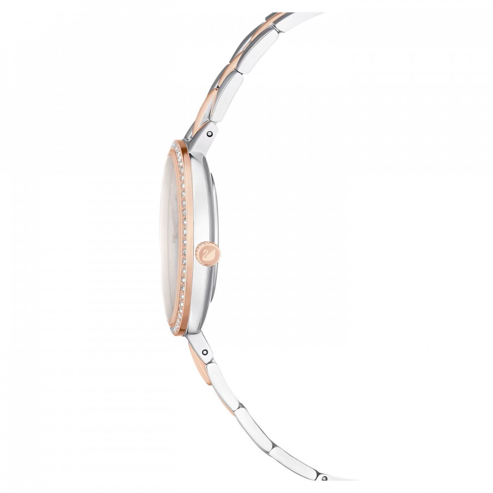 SWAROVSKI Cosmopolitan watch Swiss Made, Metal bracelet, White, Rose gold-tone finish 5644081