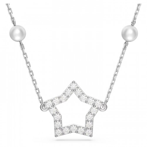 SWAROVSKI Stella Κολιέ Crystal pearls Αστέρι, Λευκό, Επιροδιωμένο 5645379