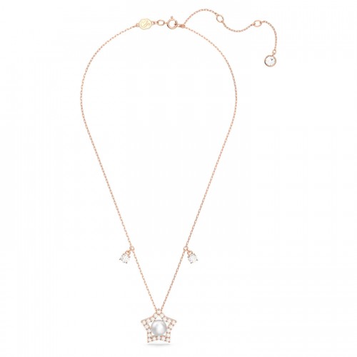 SWAROVSKI Stella Κολιέ, Μικτές Στρογγυλές Κοπές, Αστέρι, Λευκό, Ροζ Επιχρυσωμένο 5645382
