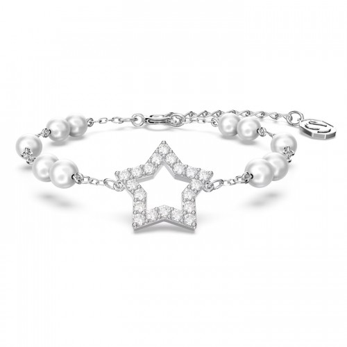 SWAROVSKI Stella Βραχιόλι Crystal pearls, Αστέρι, Λευκό, Επιροδιωμένο 5645385