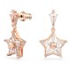 SWAROVSKI Stella Σκουλαρίκια-σταγόνα με καρφάκι, Ρομβοειδής κοπή, Αστέρι, Λευκά, Ροζ Επιχρυσωμένα 5645466