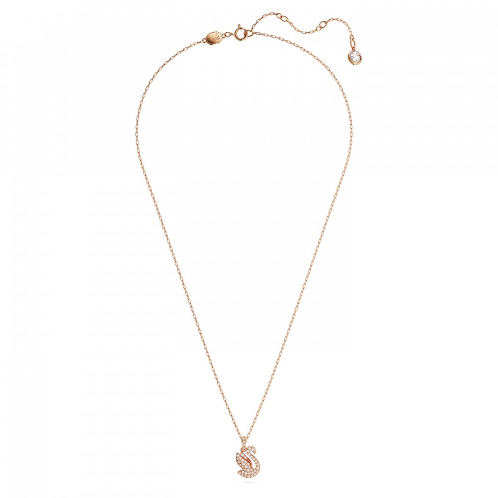 SWAROVSKI Iconic Swan Μενταγιόν Κύκνος, Μικρό, Λευκό, Ροζ Επιχρυσωμένο 5647555