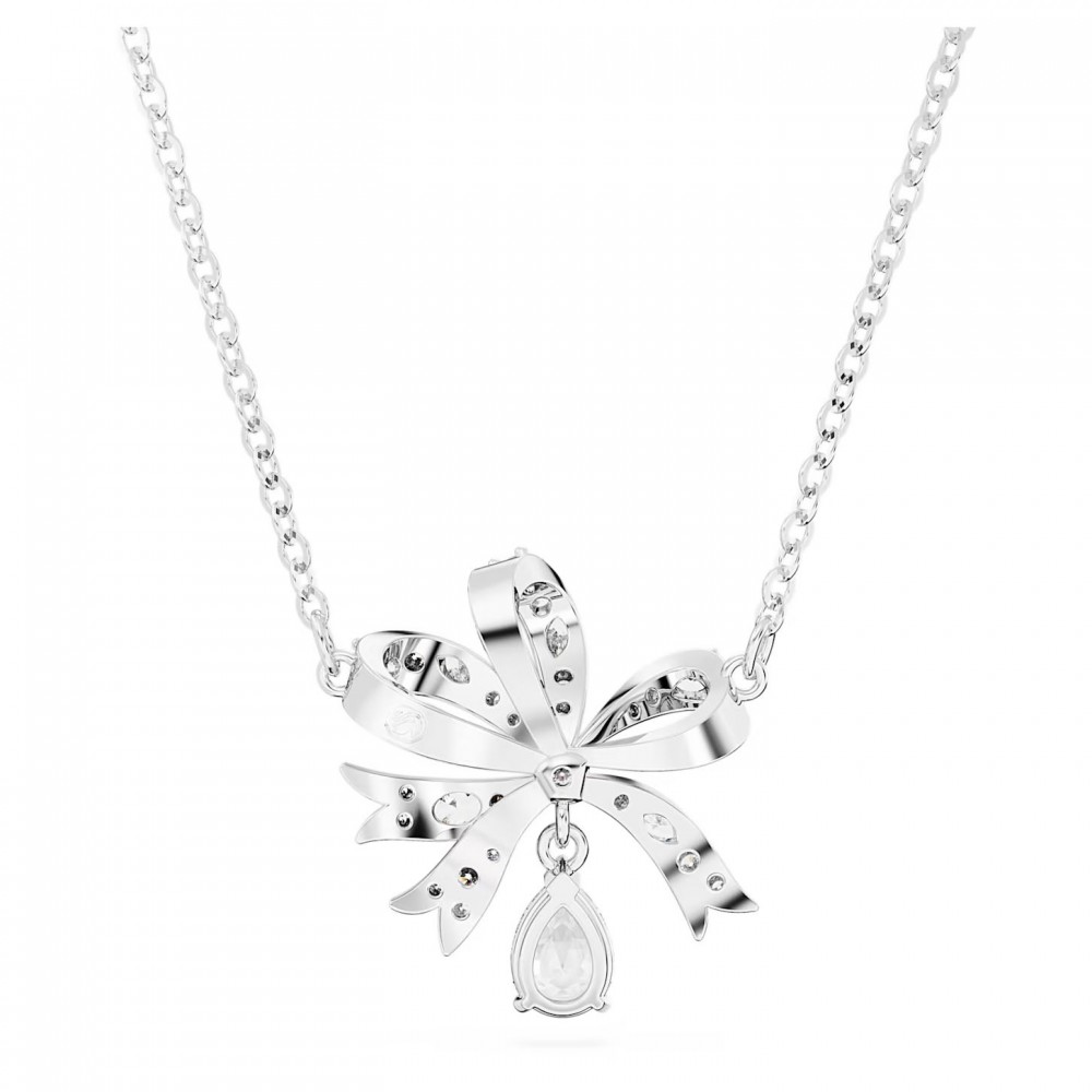 SWAROVSKI Volta Κολιέ Φιόγκος, Mικρό, Λευκό, Επιροδιωμένο 5647583