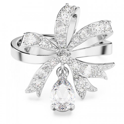 SWAROVSKI Volta Δαχτυλίδι κοκτέιλ Φιόγκος, Λευκό, Επιροδιωμένο 5647722