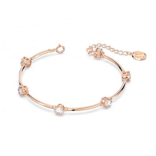 SWAROVSKI Constella Άκαμπτο Βραχιόλι Στρογγυλή κοπή, Λευκό, Επιμετάλλωση σε Ροζ-Χρυσό 5654495