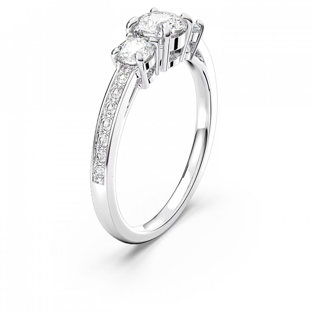 SWAROVSKI Δαχτυλίδι Attract Trilogy Οτρογγυλή κοπή, Λευκό, Επιμετάλλωση ροδίου 5655713 SWAROVSKI Δαχτυλίδι Attract Trilogy Οτρογγυλή κοπή, Λευκό, Επιμετάλλωση ροδίου 5655713