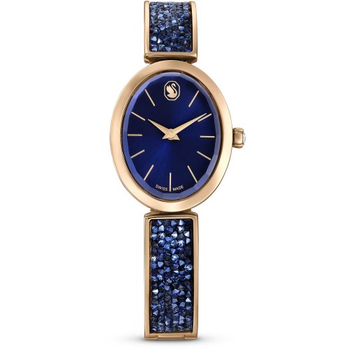 SWAROVSKI New Crystal Rock Metal Bracelet, Blue, Rose Gold Tone 5656822