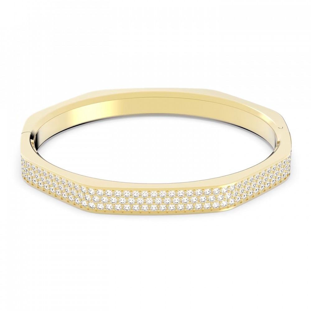 SWAROVSKI Dextera Άκαμπτο βραχιόλι Οκταγωνικό σχήμα, Λευκό, επιχρυσωμένο 5656844