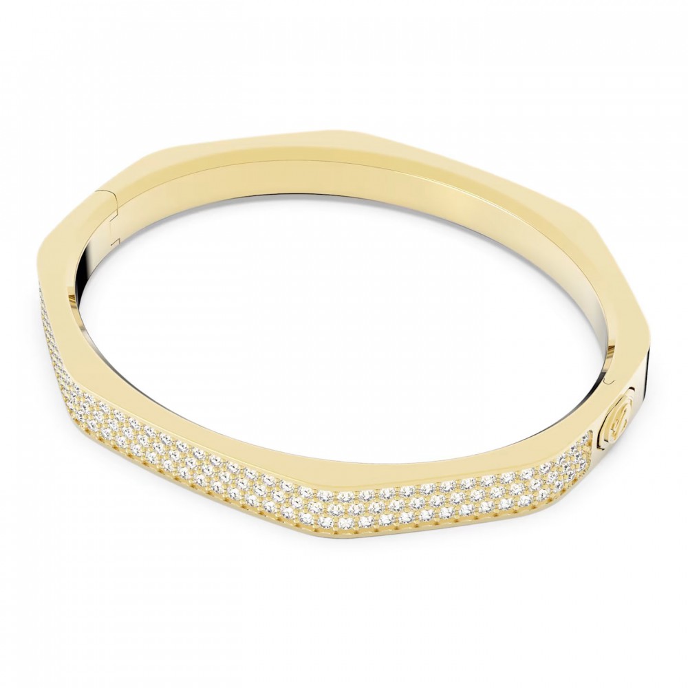 SWAROVSKI Dextera Άκαμπτο βραχιόλι Οκταγωνικό σχήμα, Λευκό, επιχρυσωμένο 5656844