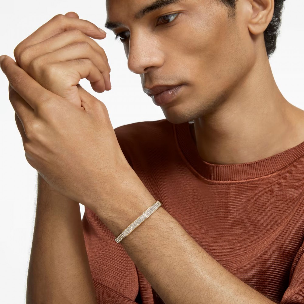 SWAROVSKI Dextera Άκαμπτο βραχιόλι Οκταγωνικό σχήμα, Λευκό, επιχρυσωμένο 5656844