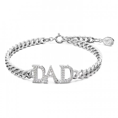 SWAROVSKI Father's Day - Dad Βραχιόλι λευκό, Επιροδιωμένο 5658330