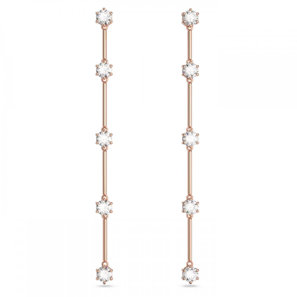 SWAROVSKI Constella Σκουλαρίκια-σταγόνα Στρογγυλής Κοπής ,Λευκά, Επιμετάλλωση σε ροζ χρυσαφί τόνο 5661463