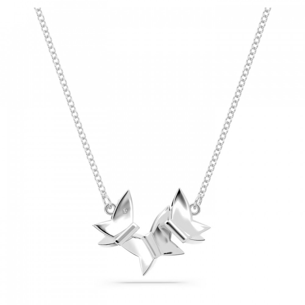 SWAROVSKI Lilia Butterfly Κολιέ Μπλε, Επιροδιωμένο 5662181