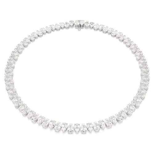 SWAROVSKI Κολιέ Tennis Matrix Κοπή Pear, Λευκό, Επιμετάλλωση ροδίου 5662277