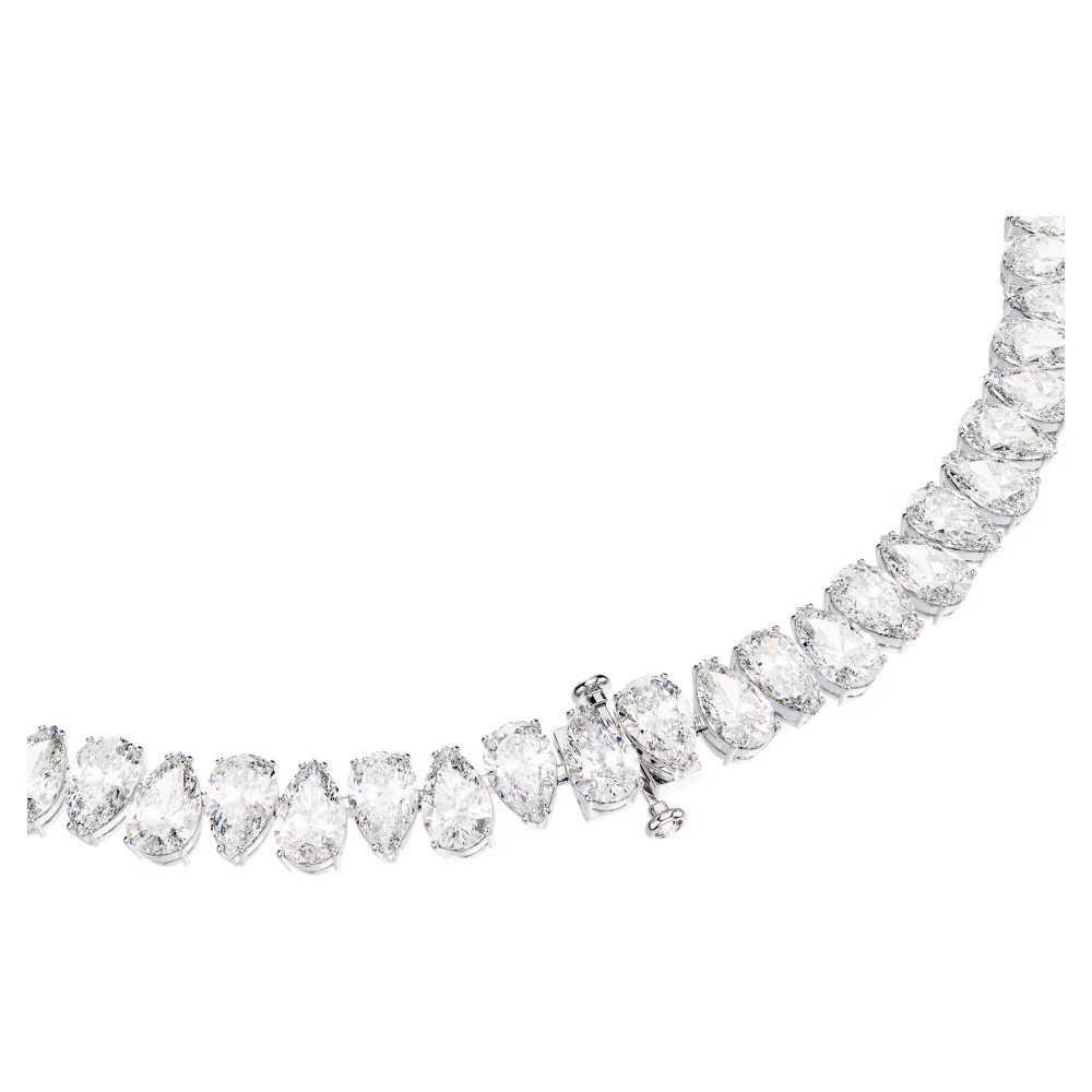 SWAROVSKI Κολιέ Tennis Matrix Κοπή Pear, Λευκό, Επιμετάλλωση ροδίου 5662277