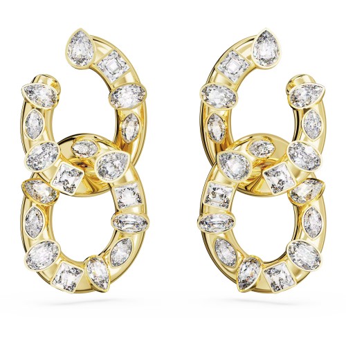 SWAROVSKI Dextera Κρίκοι Pavé, Λευκά, επιχρυσωμένα 5663263