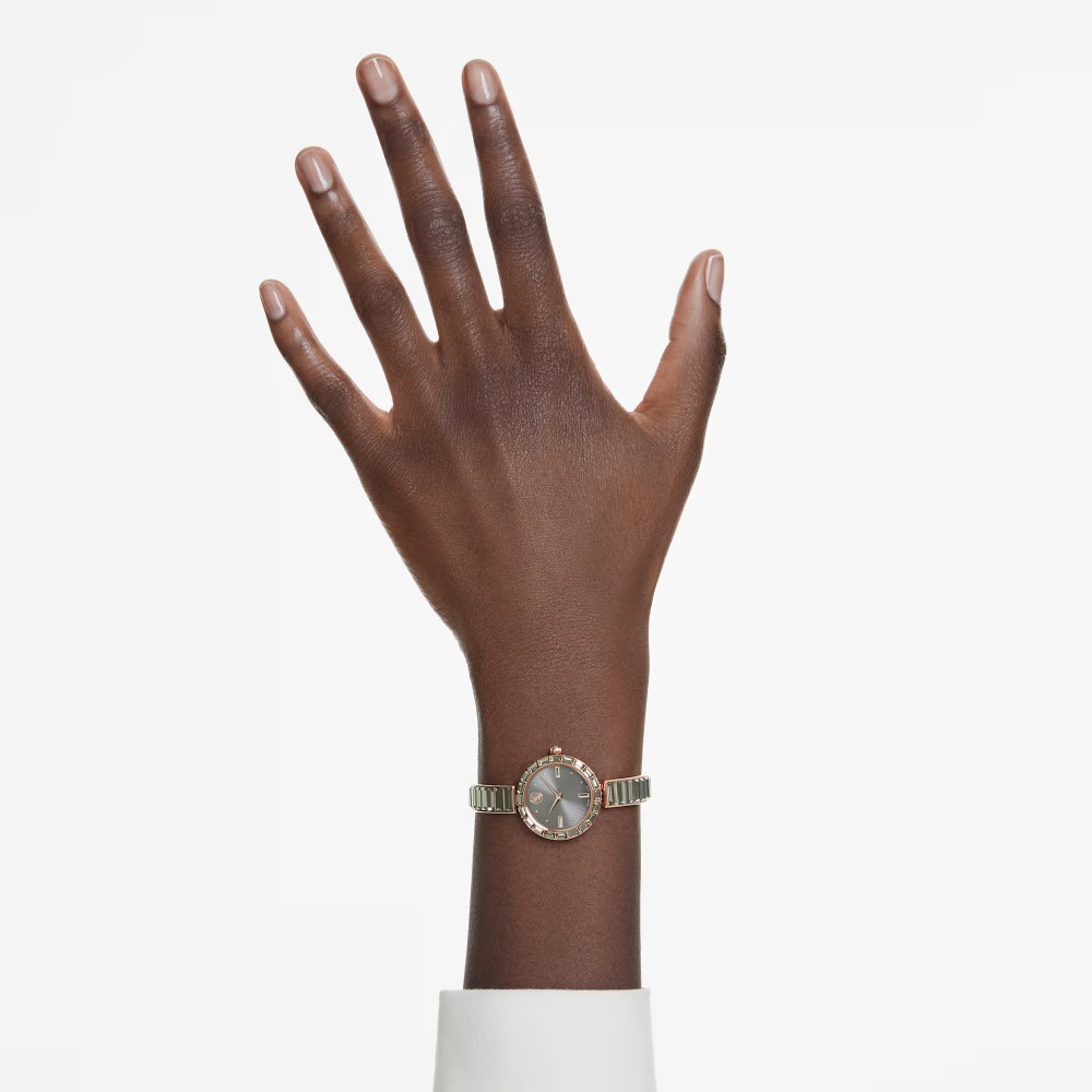 SWAROVSKI Ρολόι Matrix Bangle Κρυστάλλινο μπρασελέ, Γκρι, Φινίρισμα σε Ροζ-χρυσό τόνο 5679887