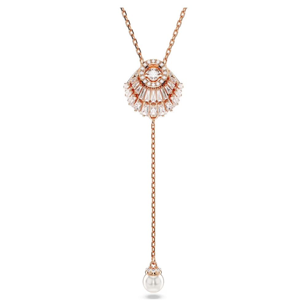 SWAROVSKI Idyllia Y Μενταγιόν με αλυσίδα, Pearl Crystal, "Κοχύλι" Ροζ-Χρυσός Τόνος 5680299
