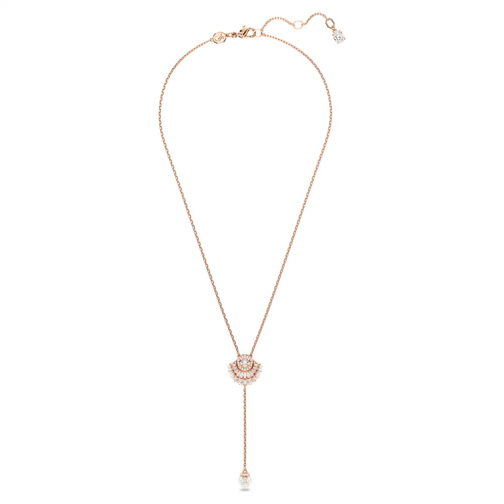SWAROVSKI Idyllia Y Μενταγιόν με αλυσίδα, Pearl Crystal, "Κοχύλι" Ροζ-Χρυσός Τόνος 5680299