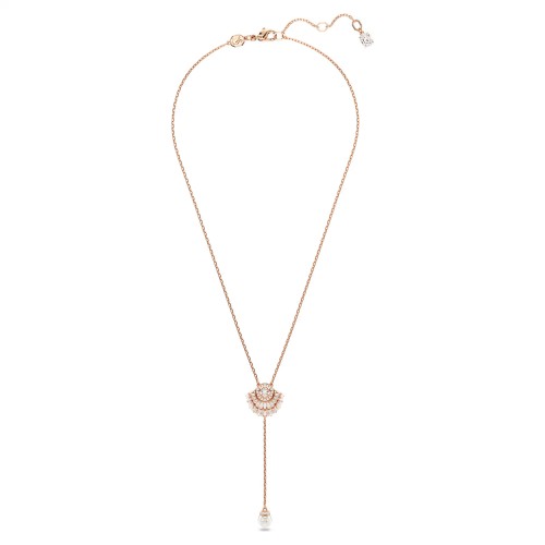 SWAROVSKI Idyllia Y Μενταγιόν με αλυσίδα, Pearl Crystal, "Κοχύλι" Ροζ-Χρυσός Τόνος 5680299