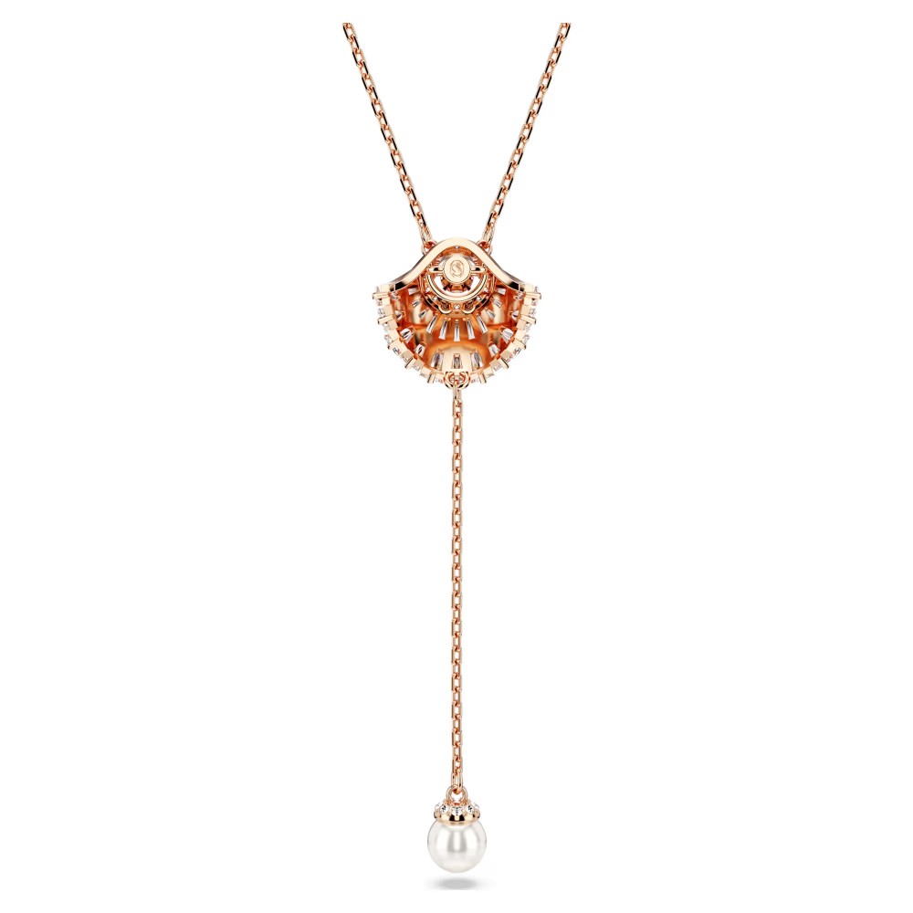SWAROVSKI Idyllia Y Μενταγιόν με αλυσίδα, Pearl Crystal, "Κοχύλι" Ροζ-Χρυσός Τόνος 5680299