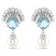 SWAROVSKI Σκουλαρίκια-Σταγόνα Idyllia, Crystal pearl, Κοχύλι, Μπλε, Επιροδιωμένο 5680301
