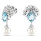 SWAROVSKI Σκουλαρίκια-Σταγόνα Idyllia, Crystal pearl, Κοχύλι, Μπλε, Επιροδιωμένο 5680301