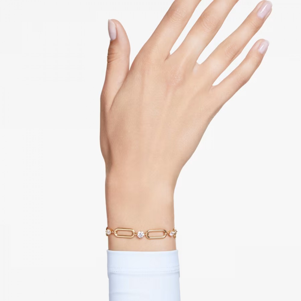 SWAROVSKI Βραχιόλι Constella Λευκό, Επιμετάλλωση χρυσού 5683359