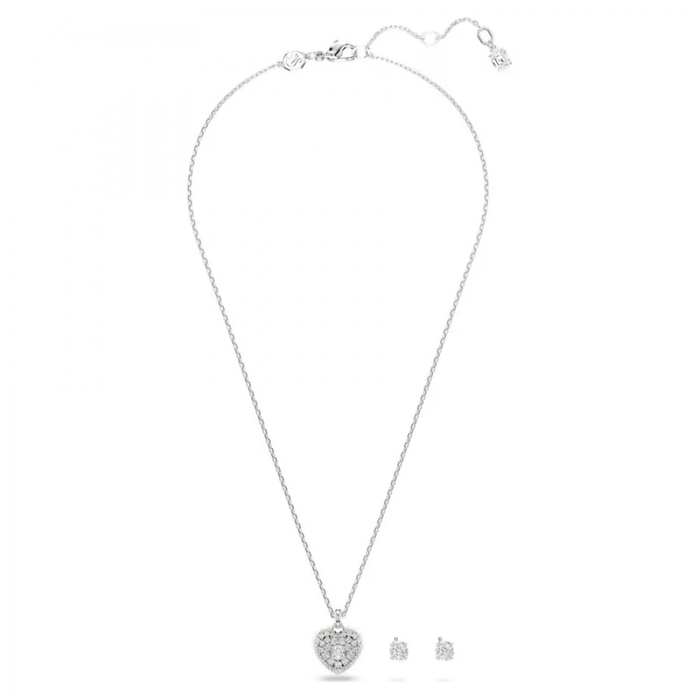 SWAROVSKI Σετ Hyperbola Καρδιά, Λευκό, Επιμετάλλωση ροδίου 5684383 SWAROVSKI Σετ Hyperbola Καρδιά, Λευκό, Επιμετάλλωση ροδίου 5684383
