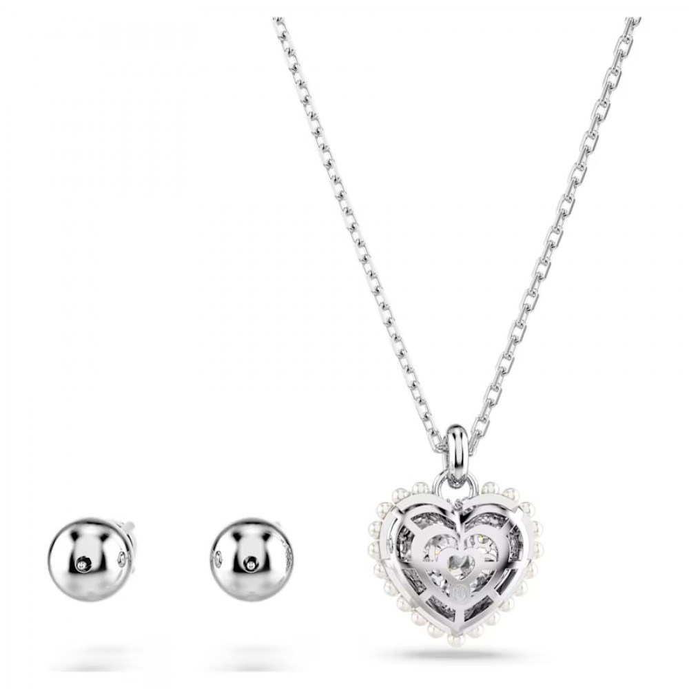 SWAROVSKI Σετ Hyperbola Καρδιά, Λευκό, Επιμετάλλωση ροδίου 5684383 SWAROVSKI Σετ Hyperbola Καρδιά, Λευκό, Επιμετάλλωση ροδίου 5684383