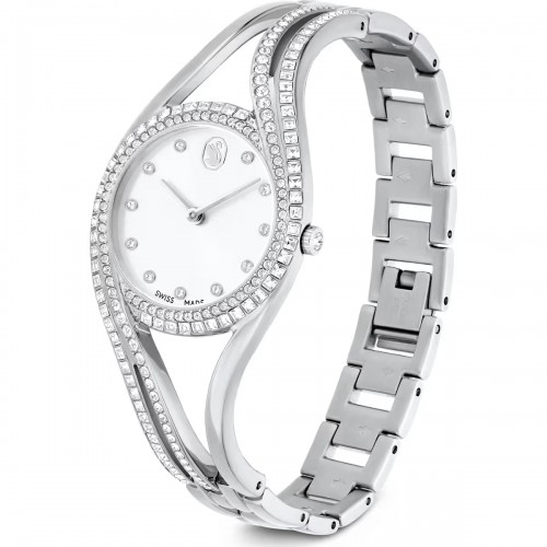 SWAROVSKI Hyperbola Bangle Eλβετικής κατασκευής, Μπρασελέ από Ανοξείδωτο Ατσάλι, Ασημί τόνος, 5689432