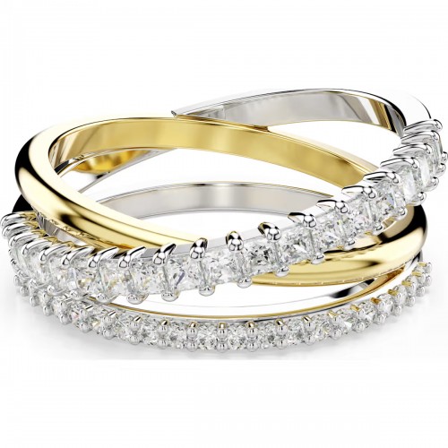 SWAROVSKI Δαχτυλίδι Hyperbola Μίξη κοπών, Λευκό, Επιμετάλλωση ροδίου και Χρυσού 5689730