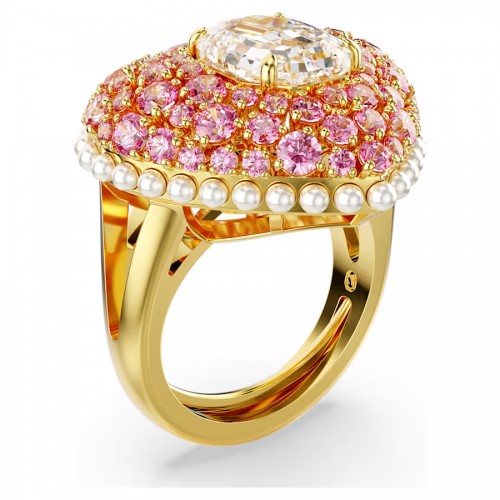 SWAROVSKI Δαχτυλίδι Hyperbola Καρδιά, Ροζ, Επιμετάλλωση σε χρυσό τόνο 5690057