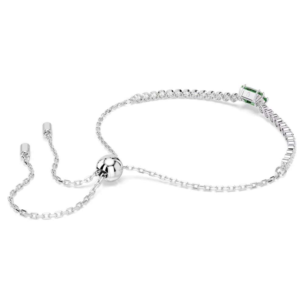 SWAROVSKI Βραχιόλι Matrix Tennis Μείξη κοπών, Πράσινο, Επιμετάλλωση ροδίου 5693411