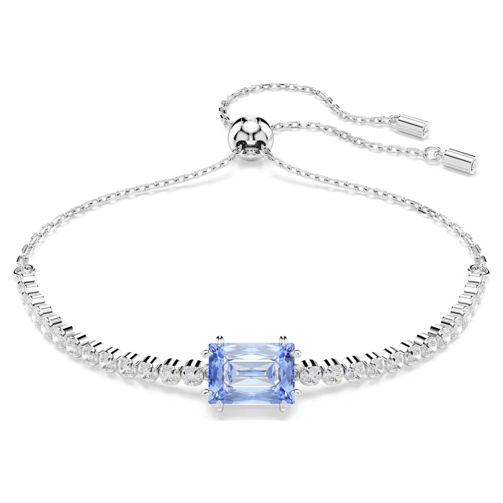 SWAROVSKI Βραχιόλι Matrix Tennis Μείξη κοπών, Μπλε, Επιμετάλλωση ροδίου 5693412