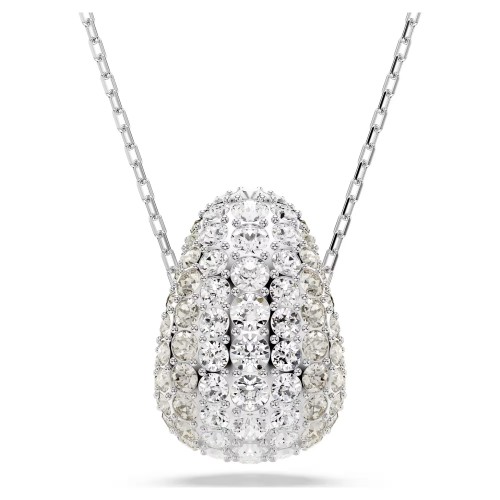 SWAROVSKI Μενταγιόν Sublima, Στρογγυλή κοπή, Λευκό, Επιμετάλλωση ροδίου 5697190
