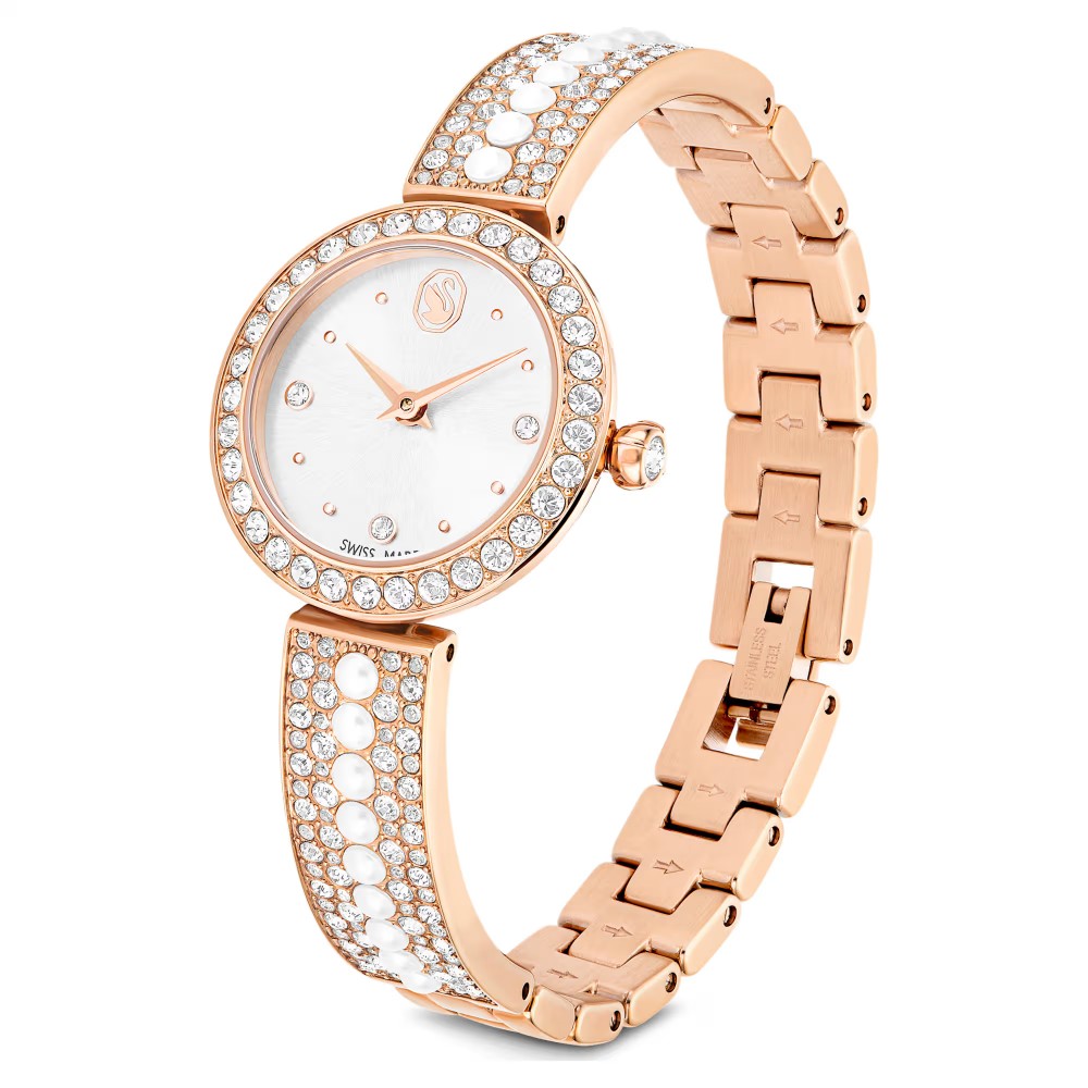 SWAROVSKI Matrix Pearl Bangle Eλβετικής κατασκευής, Κρυστάλλινο μπρασελέ, Φινίρισμα σε χρυσό σαμπανί τόνο 5705406