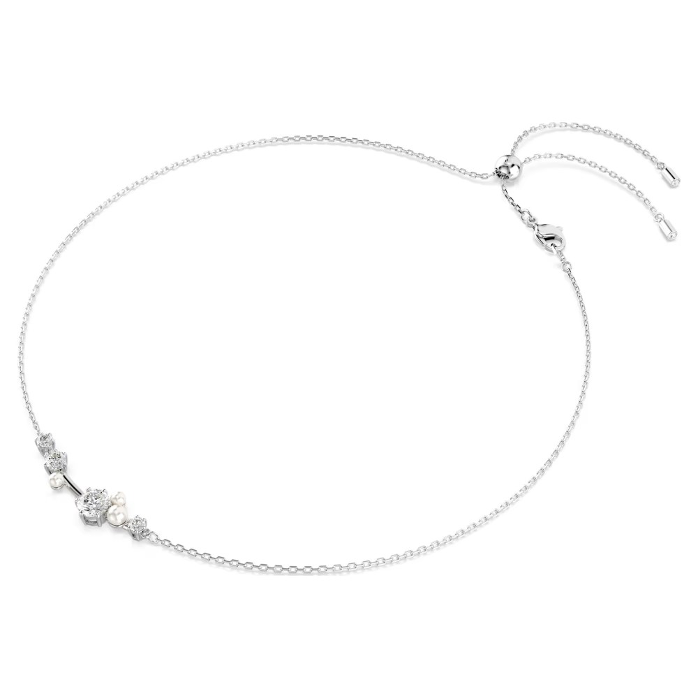 SWAROVSKI Constella Κολιέ Crystal pearls Στρογγυλή κοπή, Λευκό, Επιροδιωμένο 5705626