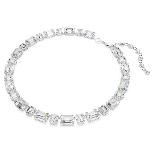 SWAROVSKI Millenia Κολιέ Οκτάγωνη κοπή, Λευκό, Επιμετάλλωση Ροδίου 5705757