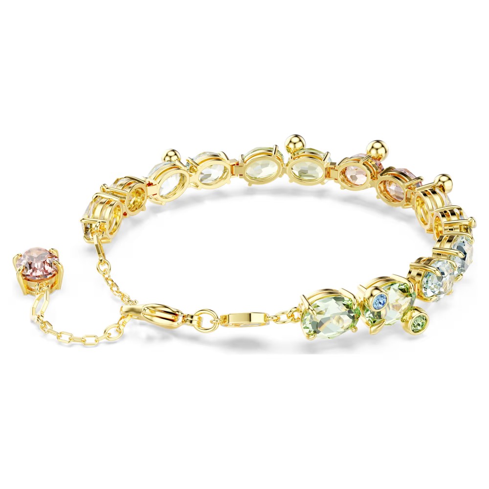 SWAROVSKI Gema Tennis Βραχιόλι, Μίξη Κοπών, Πολύχρωμο, Επιμετάλλωση σε Χρυσό Τόνο 5705808 SWAROVSKI Gema Tennis Βραχιόλι, Μίξη Κοπών, Πολύχρωμο, Επιμετάλλωση σε Χρυσό Τόνο 5705808