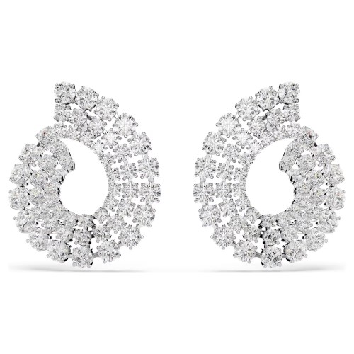 SWAROVSKI Σκουλαρίκια Matrix Κρίκοι, Στρογγυλή Κοπή, Λευκό, Επιροδιωμένο 5705834