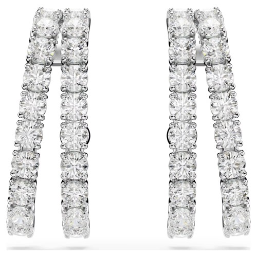 SWAROVSKI Σκουλαρίκια Matrix, Στρογγυλή Κοπή, Λευκό, Επιροδιωμένο 5705835