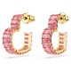 SWAROVSKI Κρίκοι Matrix, Baguette Κοπή, "Καρδιά" Ροζ, Χρυσός Τόνος 5706340