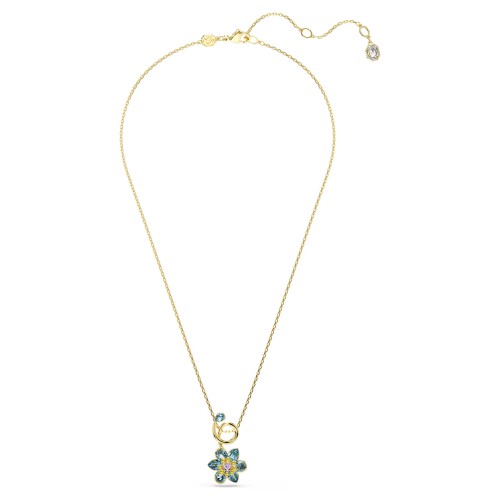 SWAROVSKI Μενταγιόν Idyllia Μίξη Κοπών, Λουλούδι, Μπλέ, Επιμετάλλωση σε χρυσό τόνο 5709029