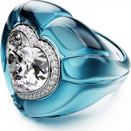 SWAROVSKI Dulcis Δαχτυλίδι κοκτέιλ Κοπή Καρδιά, Pave, Μπλε 5709963