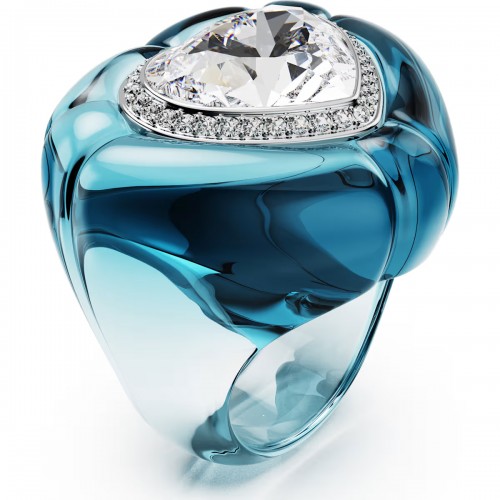 SWAROVSKI Dulcis Δαχτυλίδι κοκτέιλ Κοπή Καρδιά, Pave, Μπλε 5709963