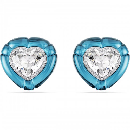 SWAROVSKI Dulcis Σκουλαρίκια με Κλιπ, Κοπή Καρδιά, Pave, Μπλε, Επιροδιωμένο 5714385