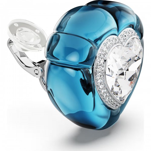 SWAROVSKI Dulcis Σκουλαρίκια με Κλιπ, Κοπή Καρδιά, Pave, Μπλε, Επιροδιωμένο 5714385