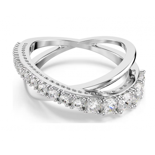 SWAROVSKI Δαχτυλίδι Hyperbola Μίξη κοπών, Λευκό, Επιμετάλλωση ροδίου 5714952
