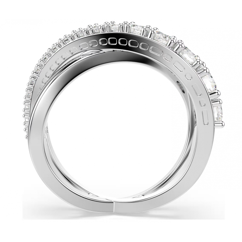 SWAROVSKI Δαχτυλίδι Hyperbola Μίξη κοπών, Λευκό, Επιμετάλλωση ροδίου 5714952